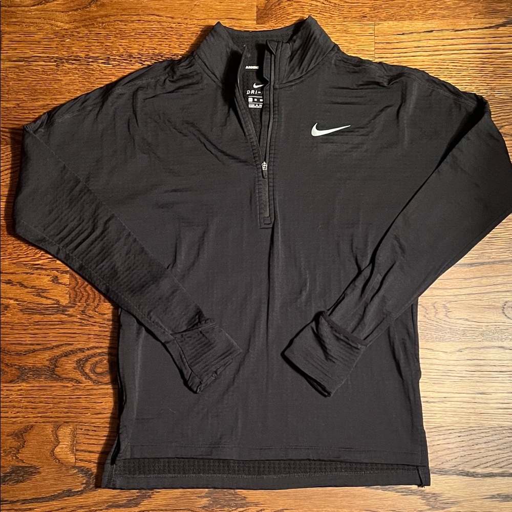 Nike Dri-FIT Quarter-Zip Top Running Pullover Black and Grey
